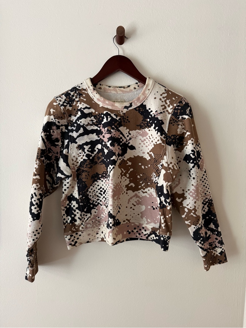 rag & bone Crewneck Sweater in Brown, Black, Pink, Cream